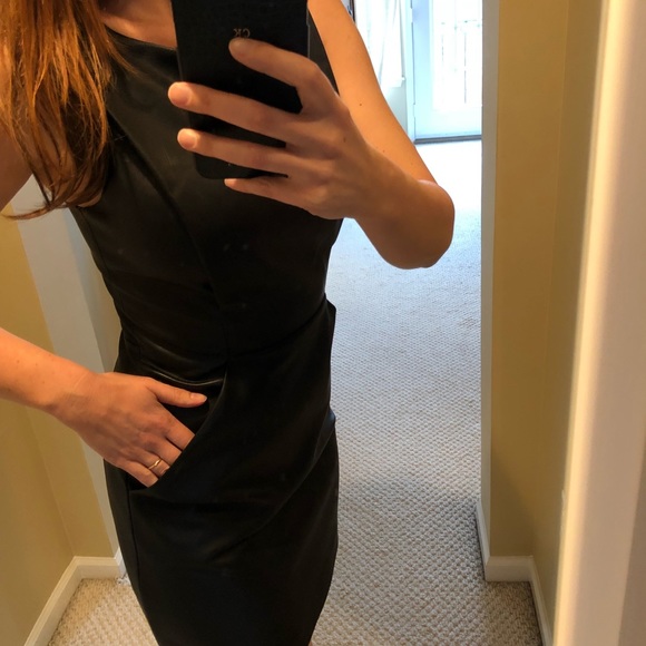 Armani exchange black vegan leather dress - Picture 3 of 4